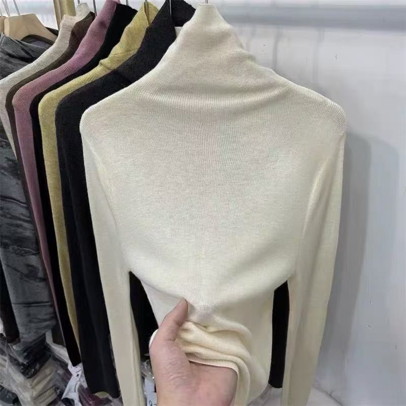 【毛】毛针织衫高领打底衫堆堆领毛衫女上衣M001