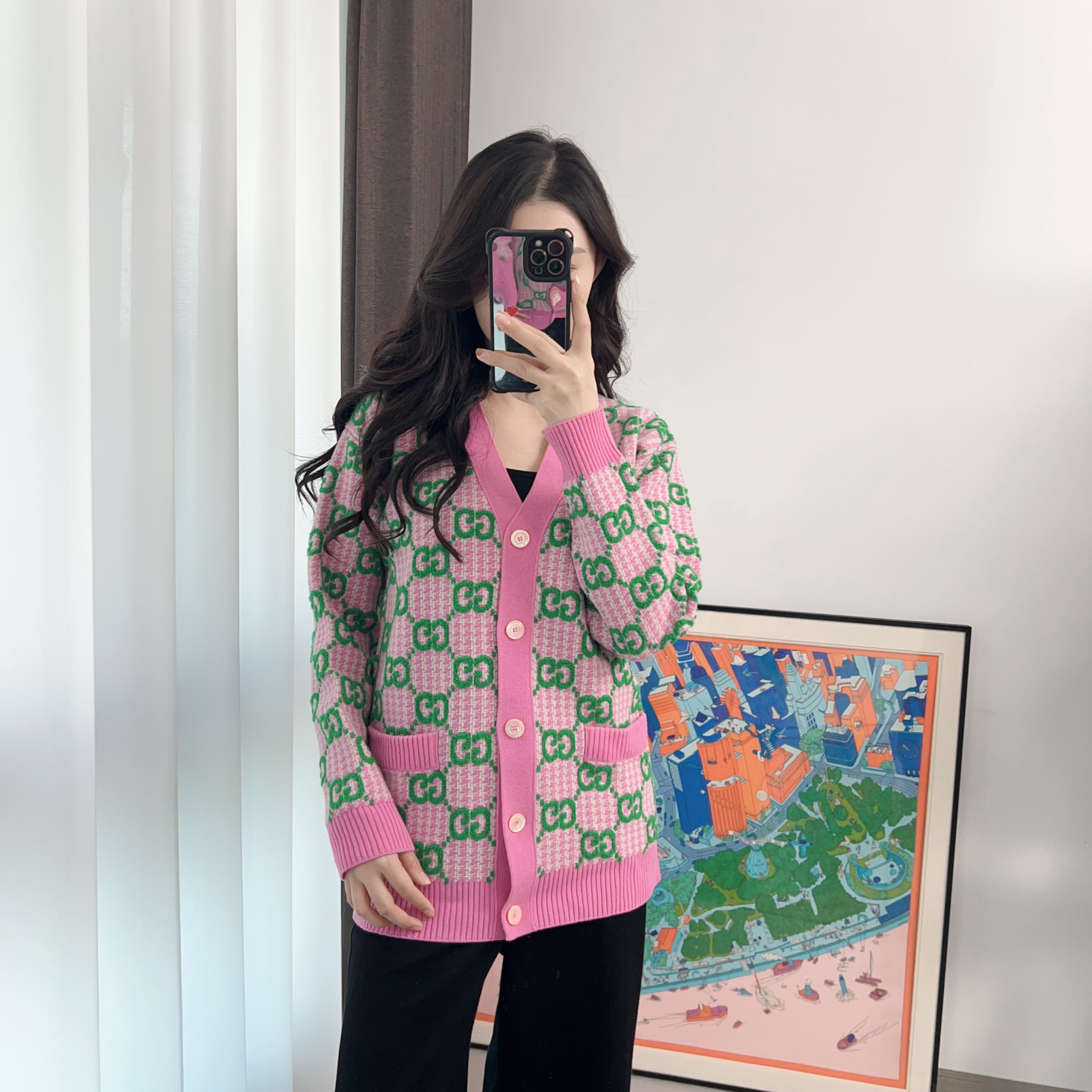 95新 GUCCI/古驰 满印logo毛衣/251028ZMP8X21