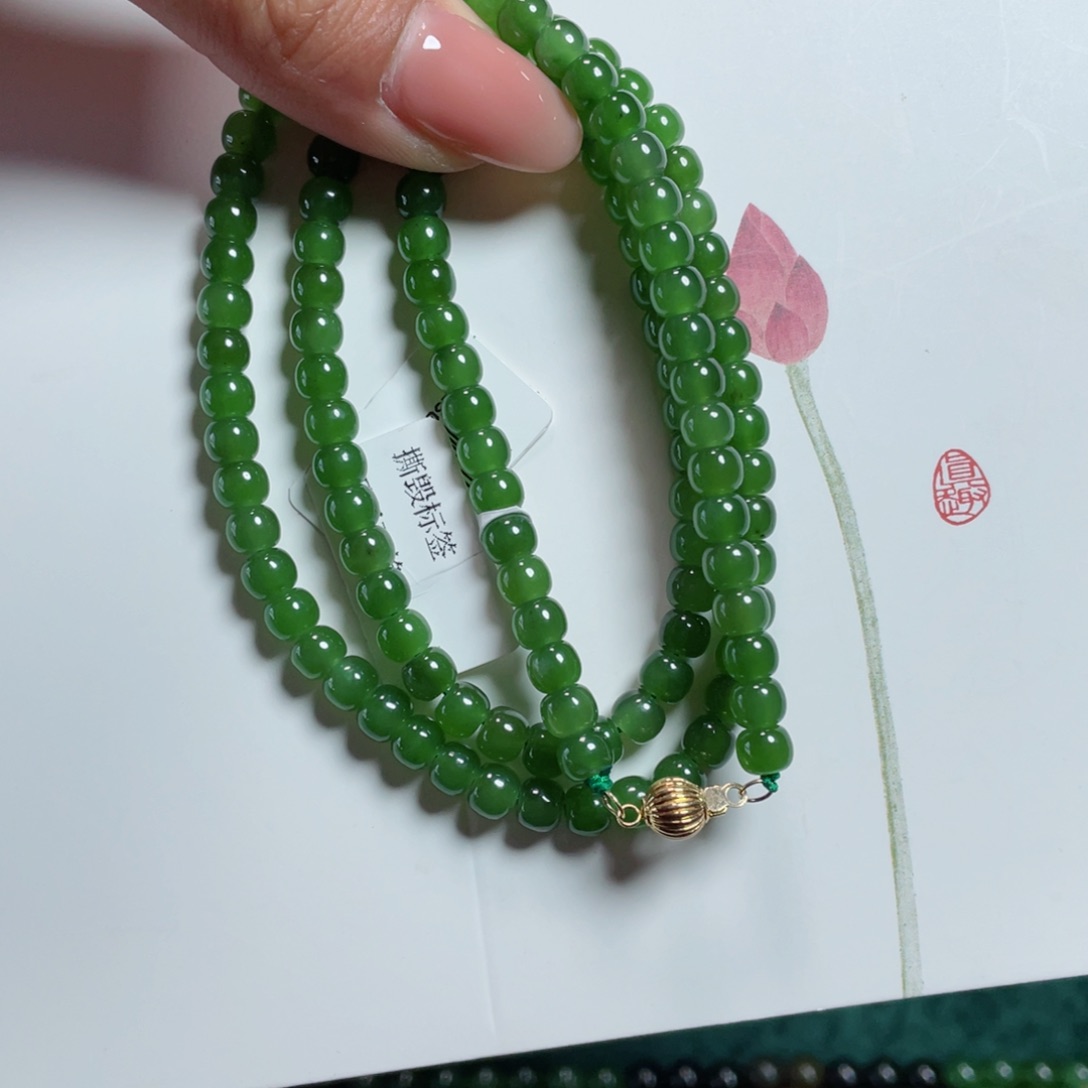 和田玉颈饰18K金镶嵌