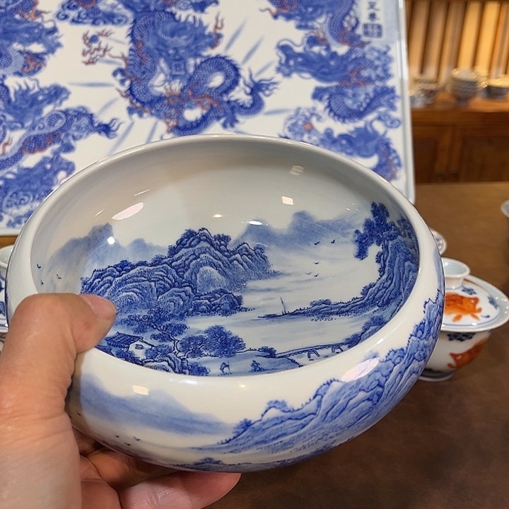 錡镇堂手工手绘山水水洗