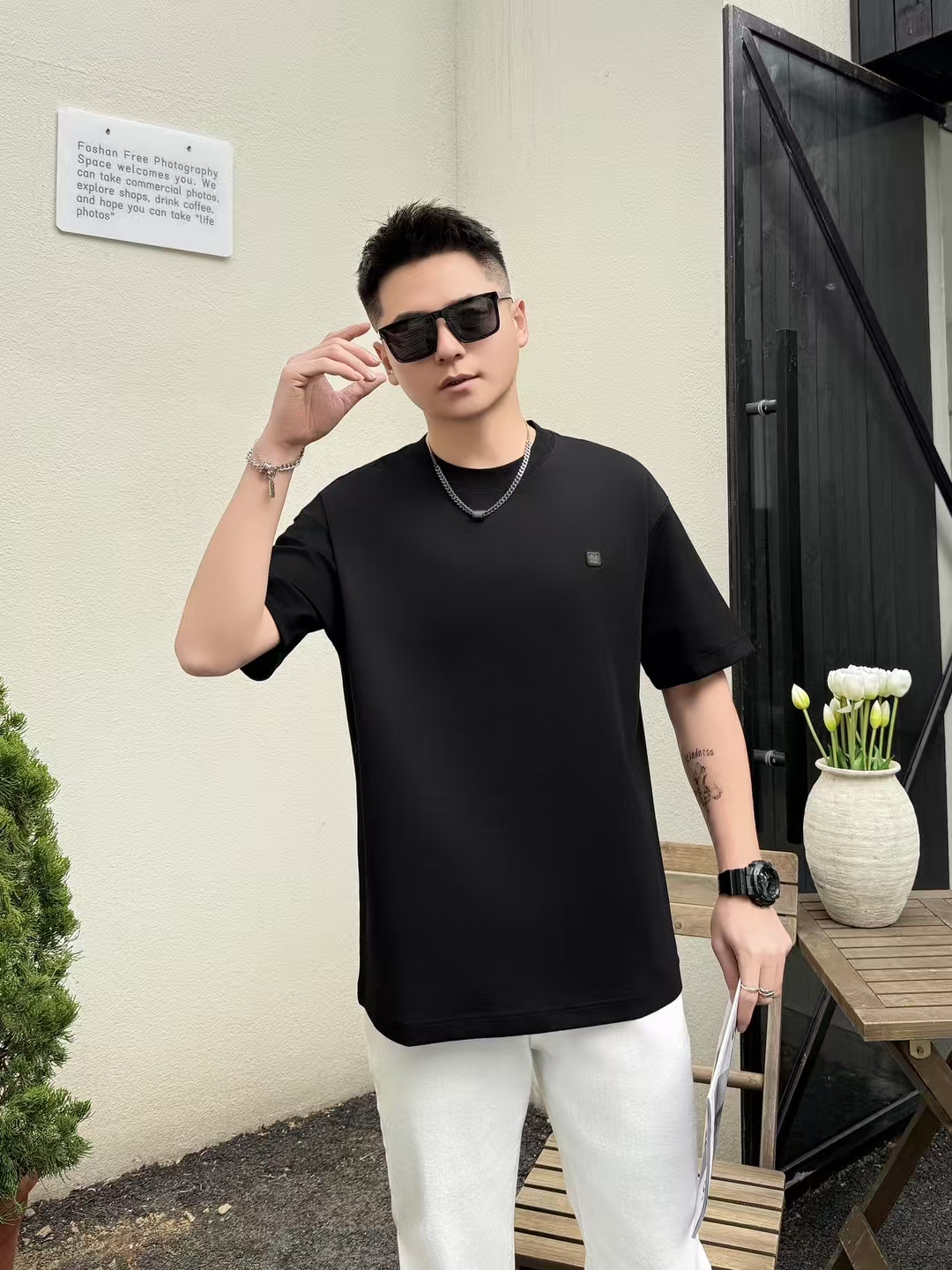 高品质 小标男士修身短袖76173
