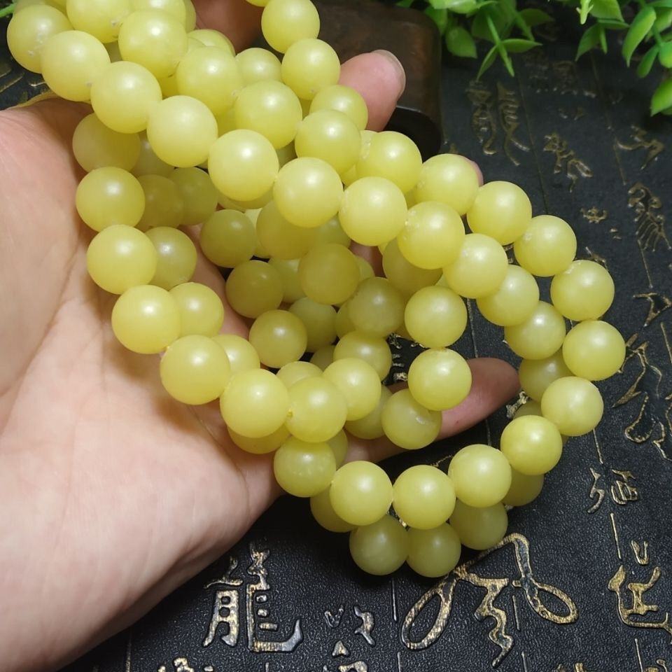 新疆若羌黄口项链卡6百搭108颗
