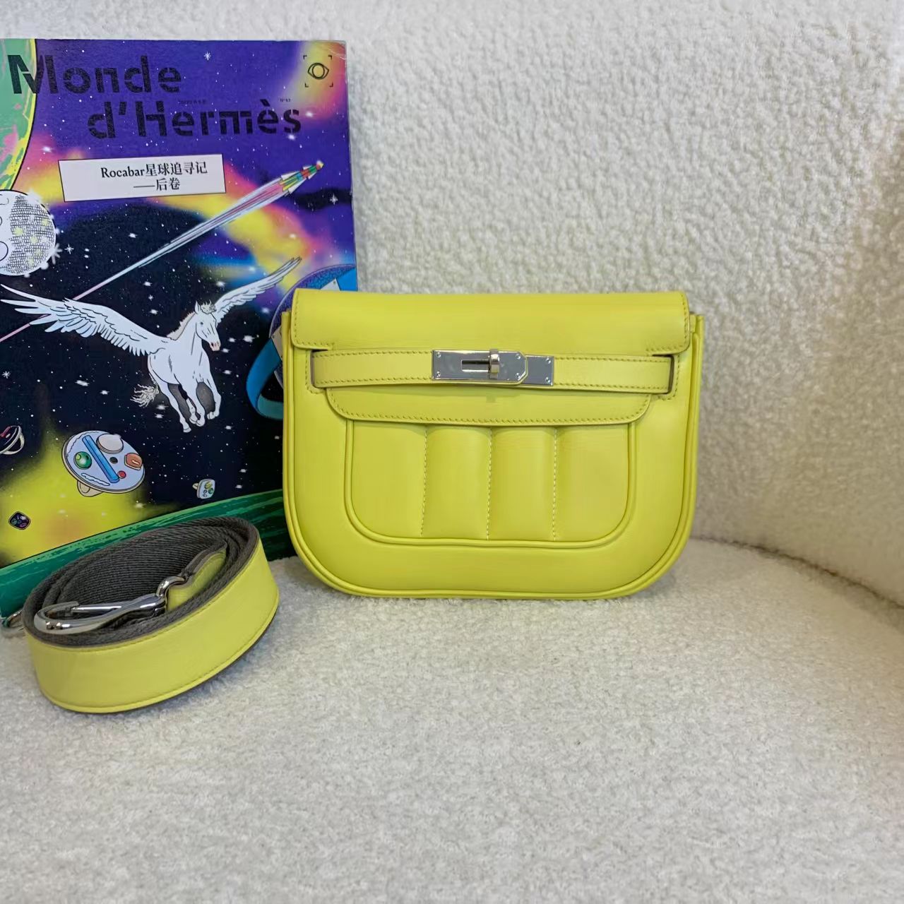 99新 Hermes/爱马仕 壹臻/柠檬黄银扣berlinemini   43701595