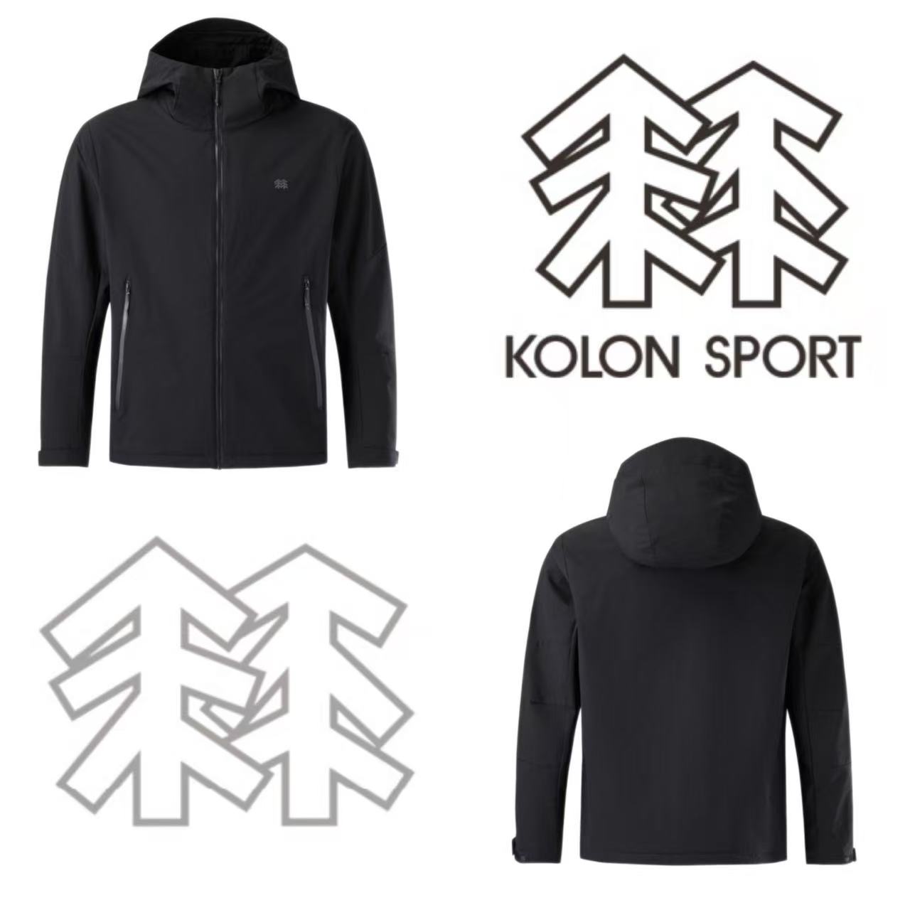 KOLON SPORT/可隆 25款男士冲锋衣防风防水保暖透湿耐磨连帽夹克