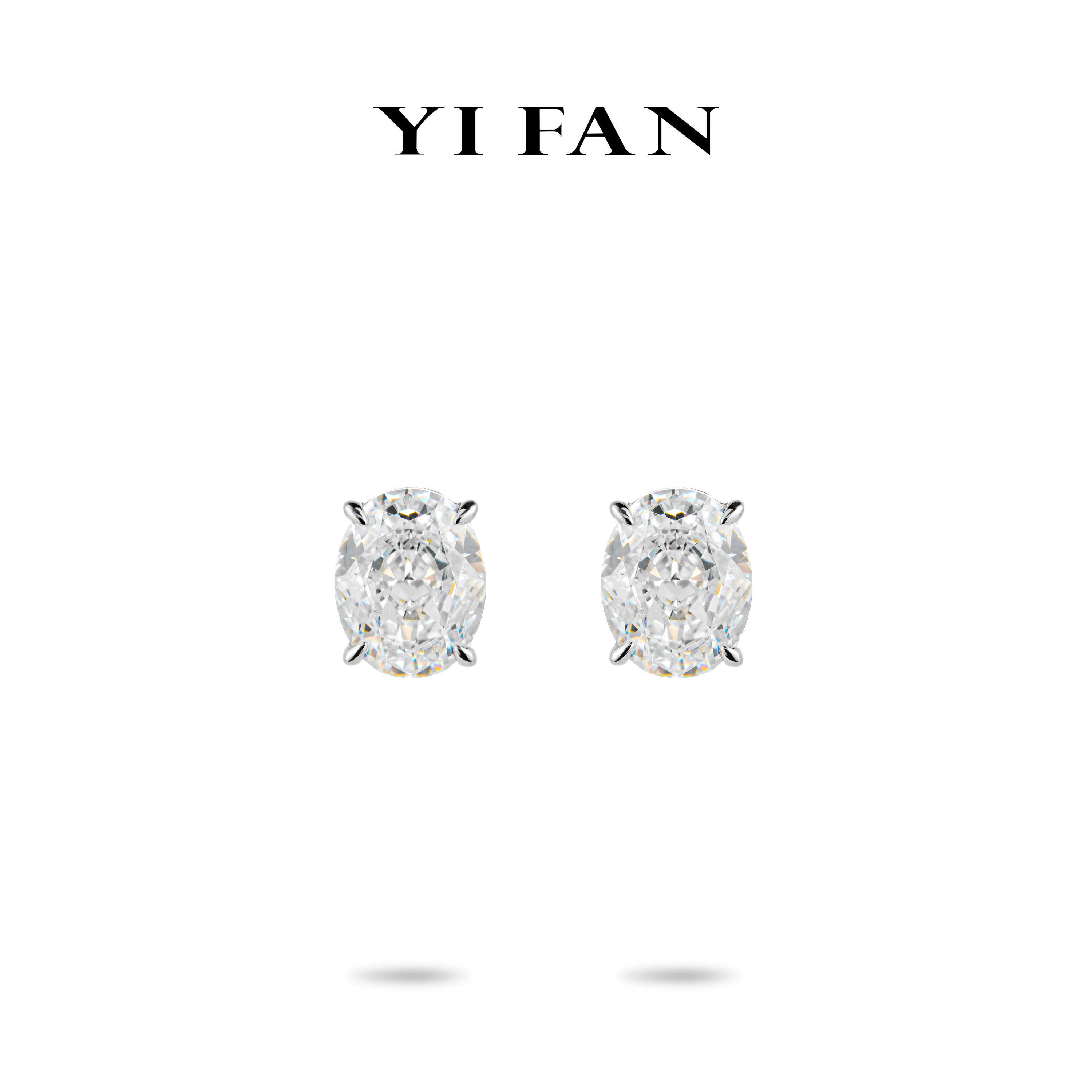 925银合成锆石耳饰 3248-时尚简约白椭圆鸽子蛋耳环耳钉