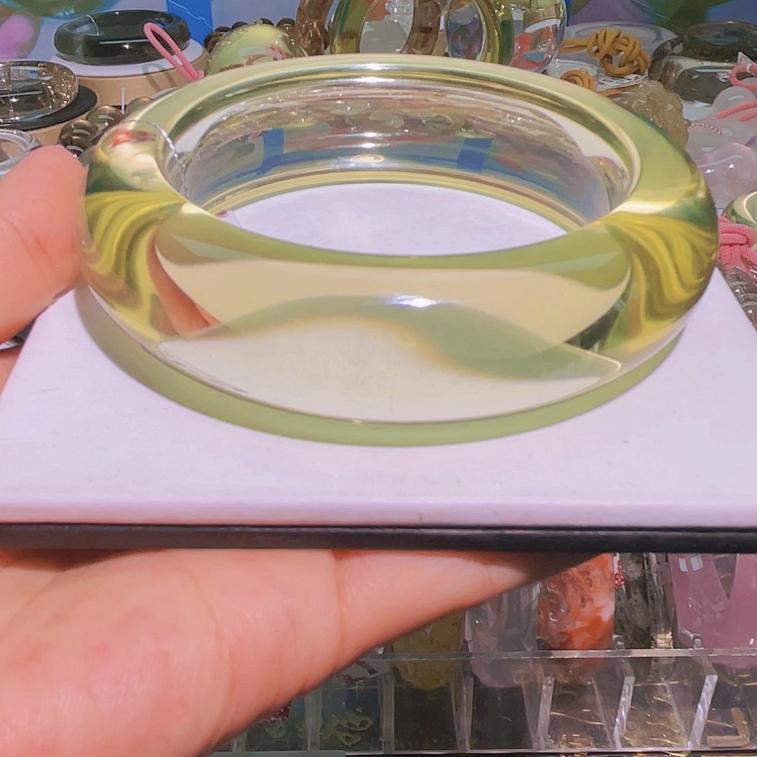 金***秝手镯未镶嵌黄晶天然黄水晶毕业级高货