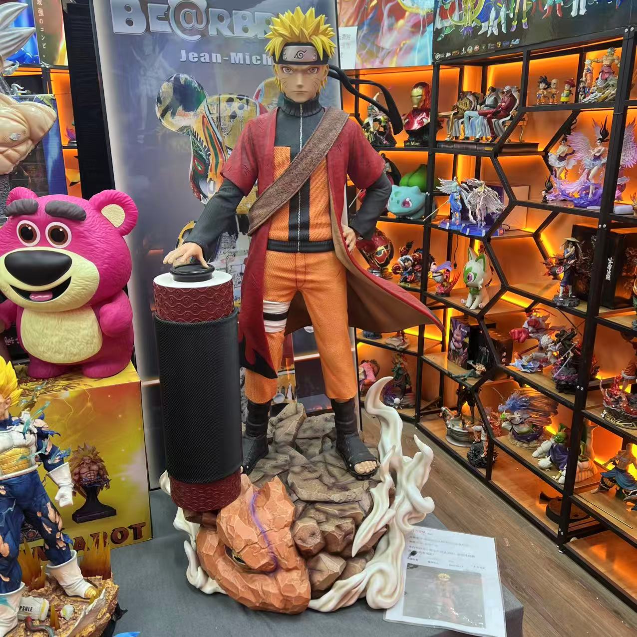 精品高货 火影忍者 地台社卷轴鸣人 手办雕像摆件 接近半米