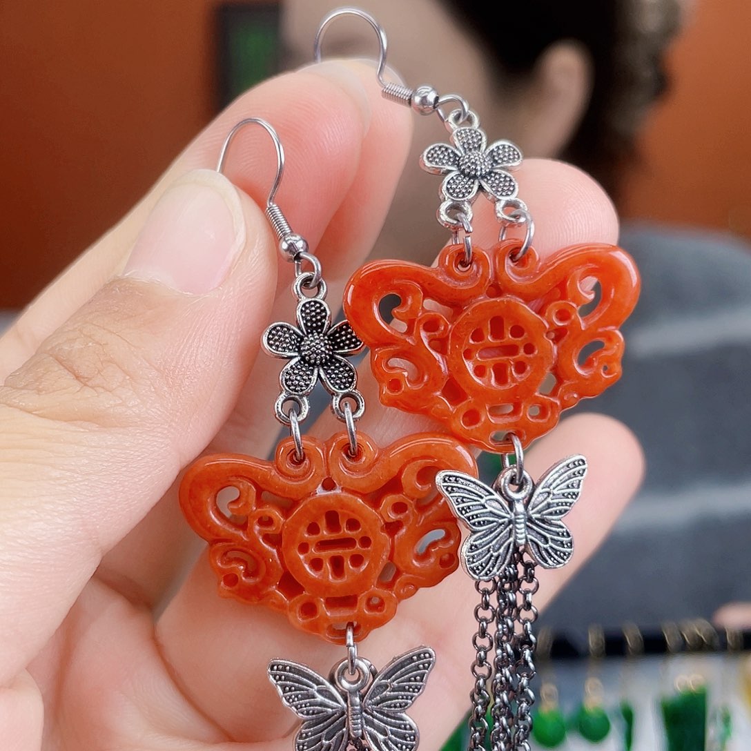 翡翠未镶嵌耳饰饰品