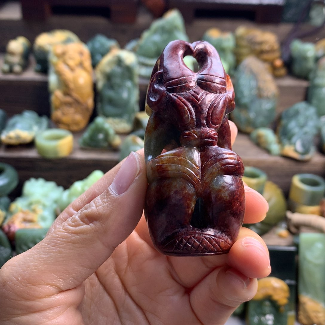 岫岩河磨玉（透闪石质玉）手把未镶嵌