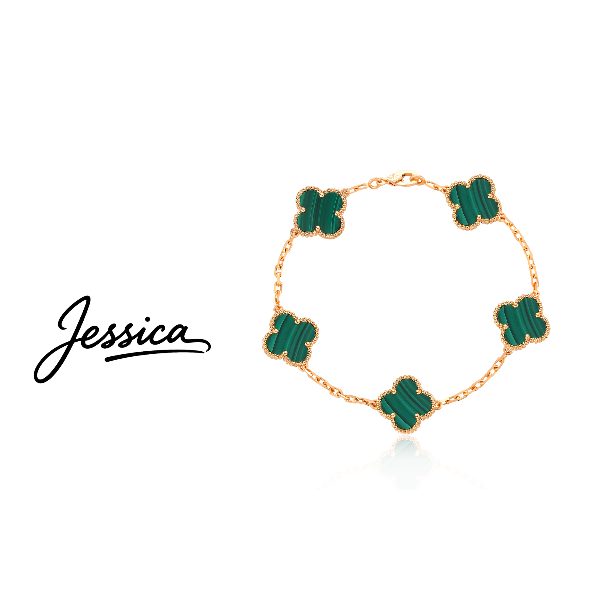 佳西卡 CNC 精工 19厘米 经典款五花高级绿手链（JXK294）