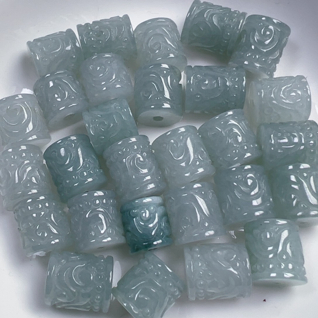 翡翠散珠翡翠回纹珠一个可挑