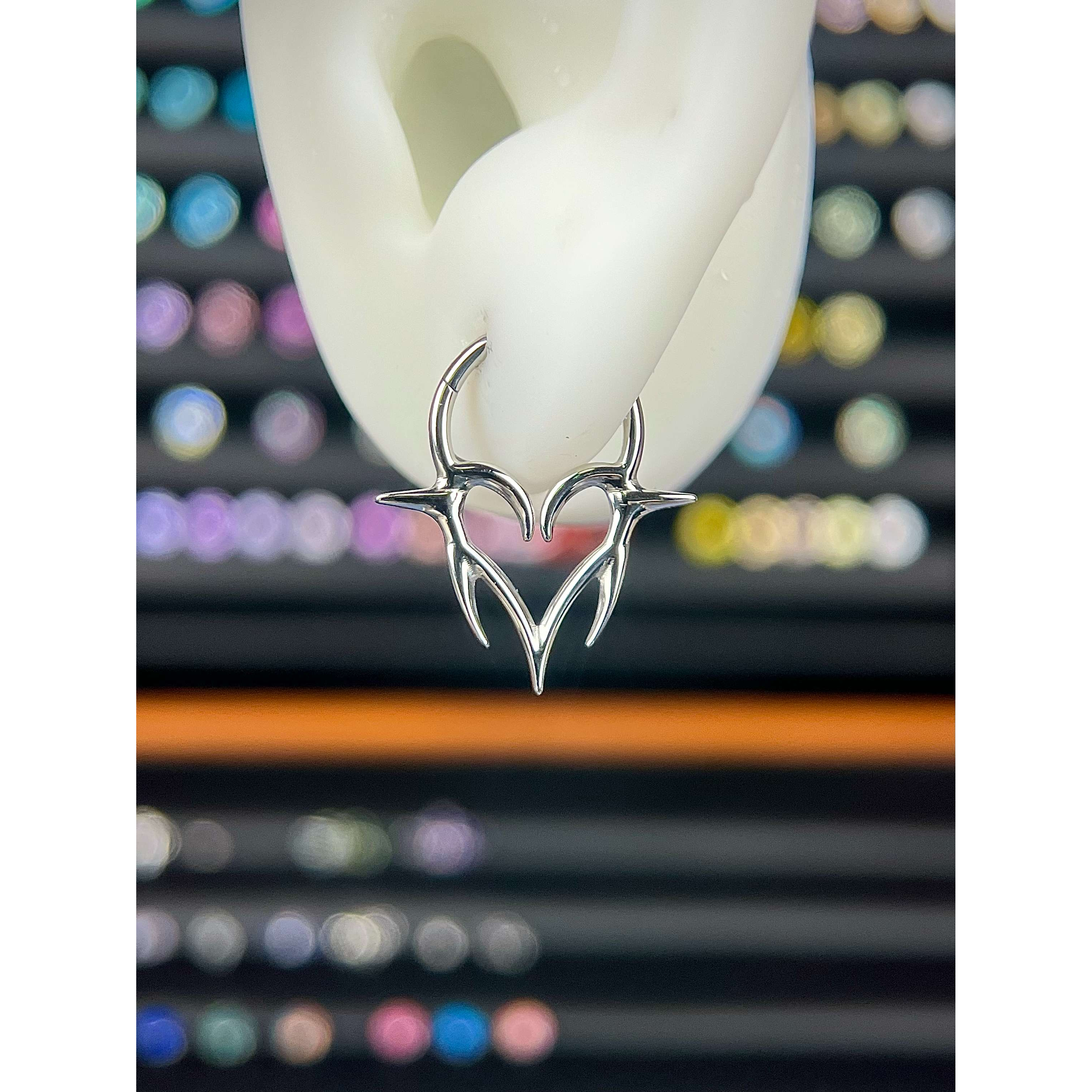 合金耳饰 F136钛合金养耳朵荆棘朋克少女恶魔亚比赛博朋