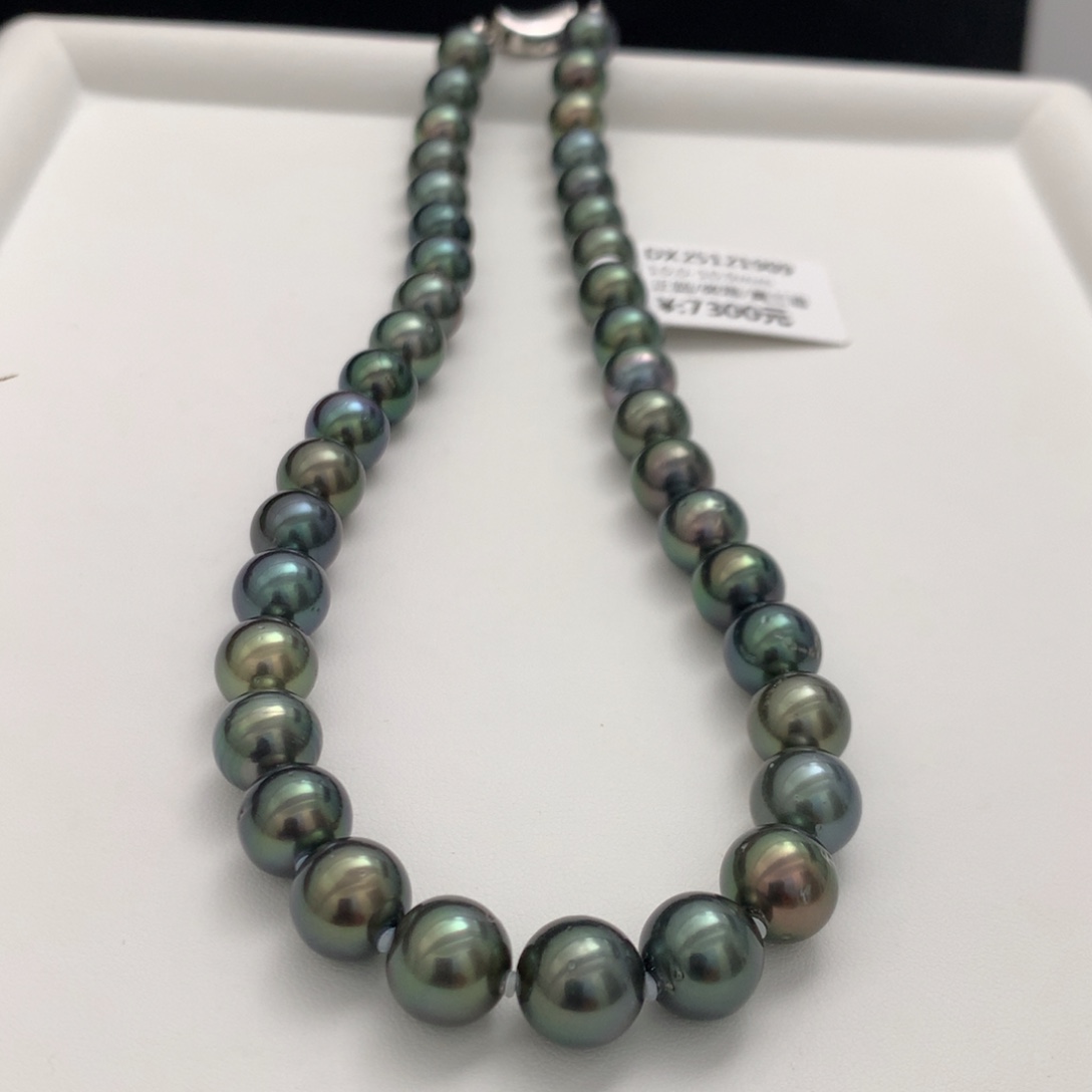 7***6颈饰海水珍珠未镶嵌10-10.9mm大溪地黑珍珠项链