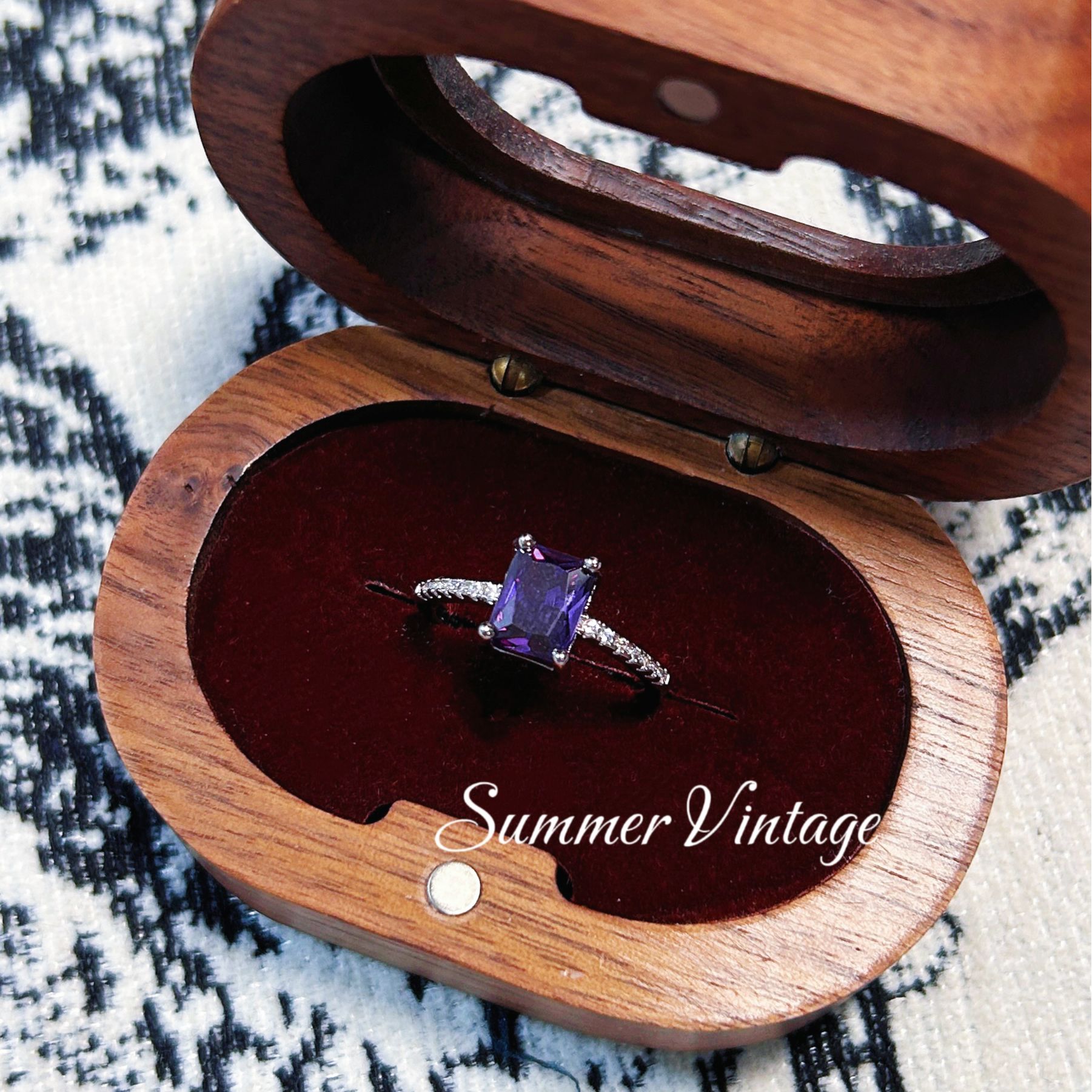 铜合金锆石戒指 复古精致紫气欧式独立设计师款指环