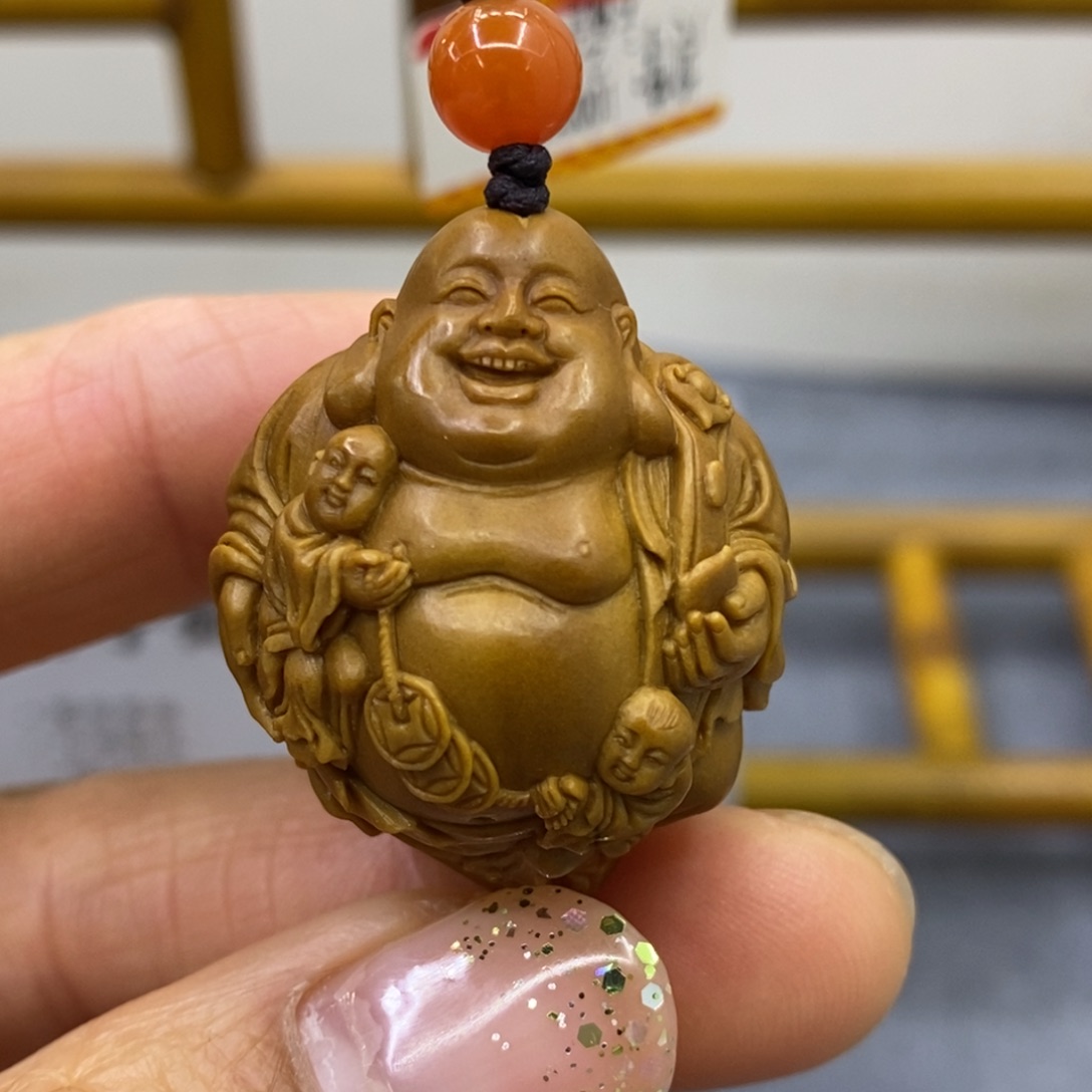 橄榄核吊坠五子弥勒