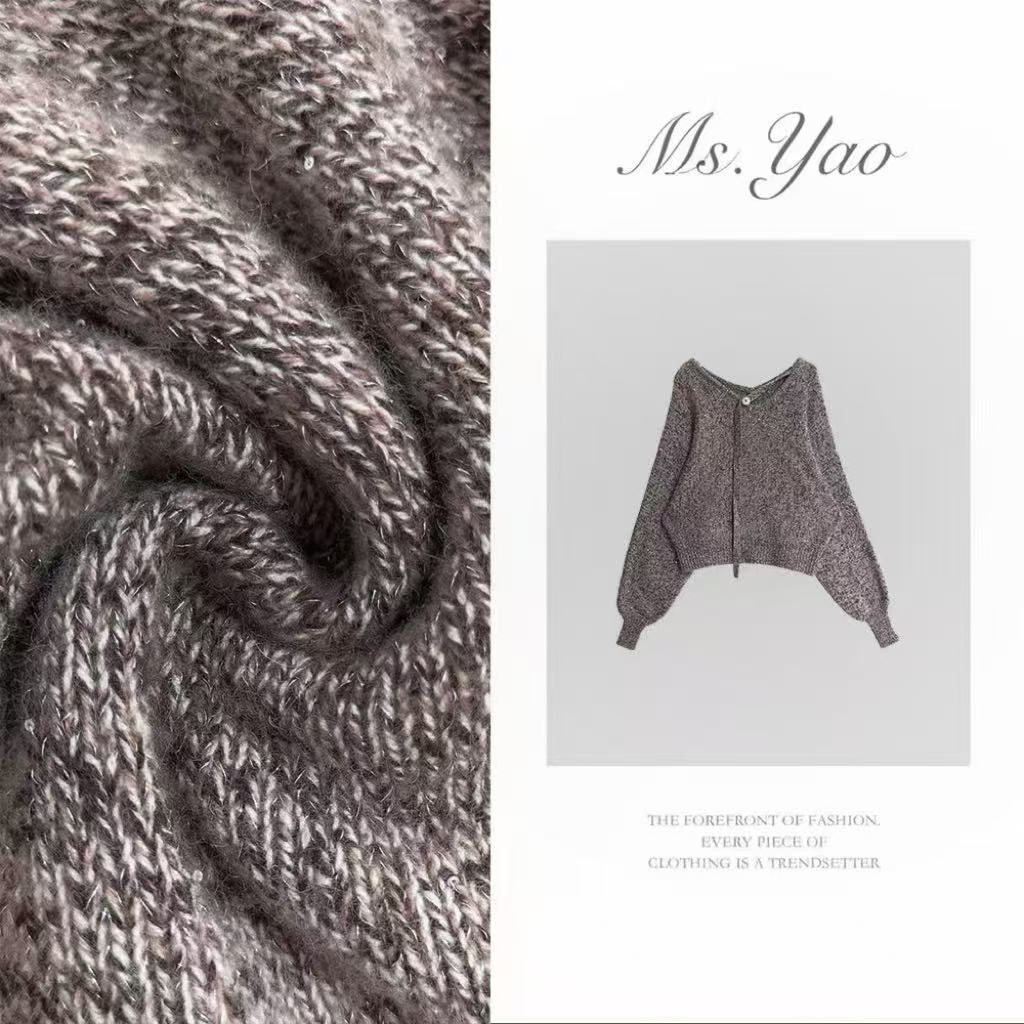 Ms·Yao【至若】纽扣系带设计套头长袖上衣8057