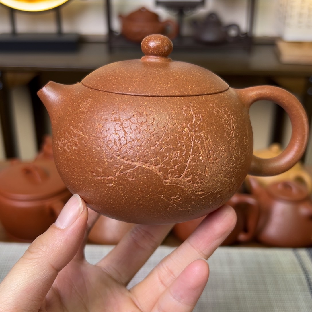 紫泥茶壶紫砂壶西施壶黄降坡260cc