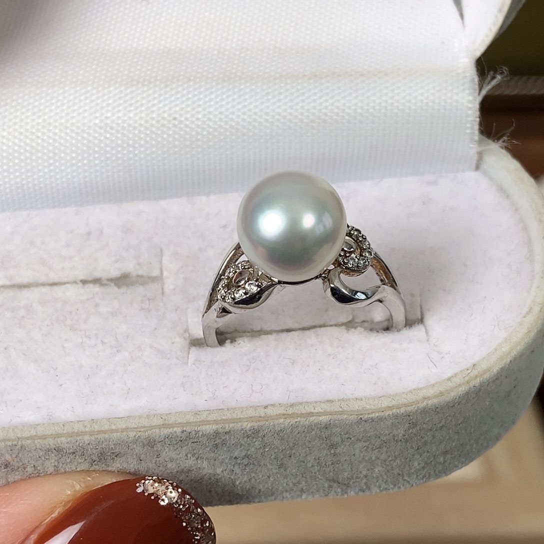 海水珍珠戒指银S925镶嵌