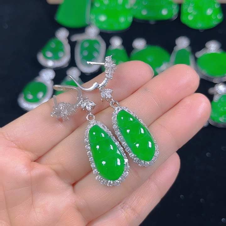 上****翡翠银S925镶嵌吊坠(不含链)