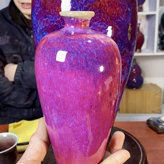 摆件尚峰钧窑作品梅瓶