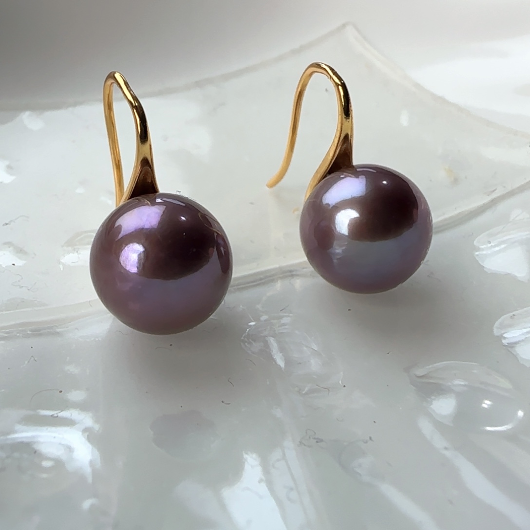 淡水珍珠耳饰银S925镶嵌