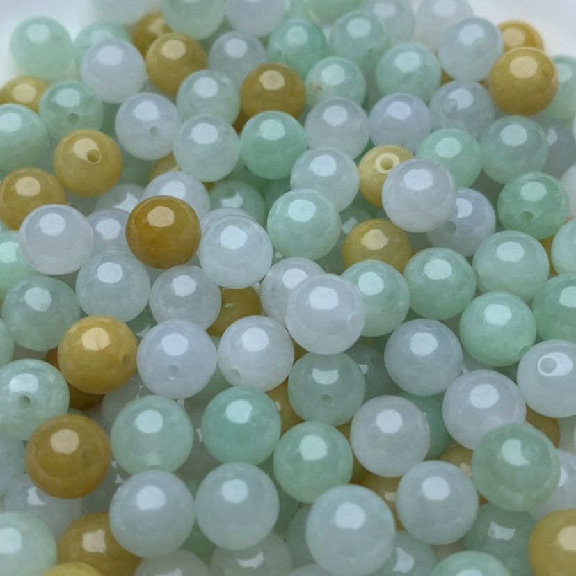 【闪购商品】翡翠手链未镶嵌卡7冰三彩10颗