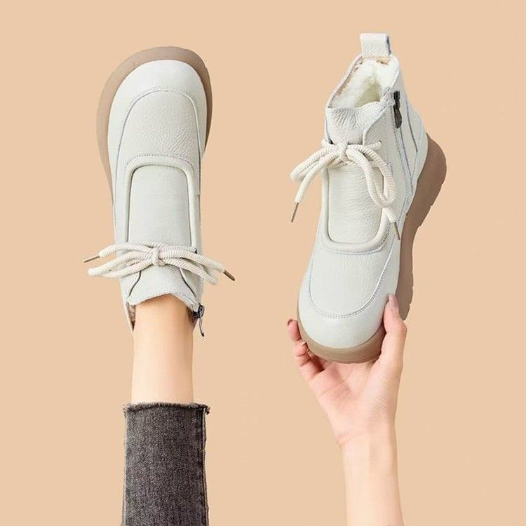  【品牌特卖】4粗跟短靴女秋冬网红高跟靴子软底加绒洋气马丁靴 丰