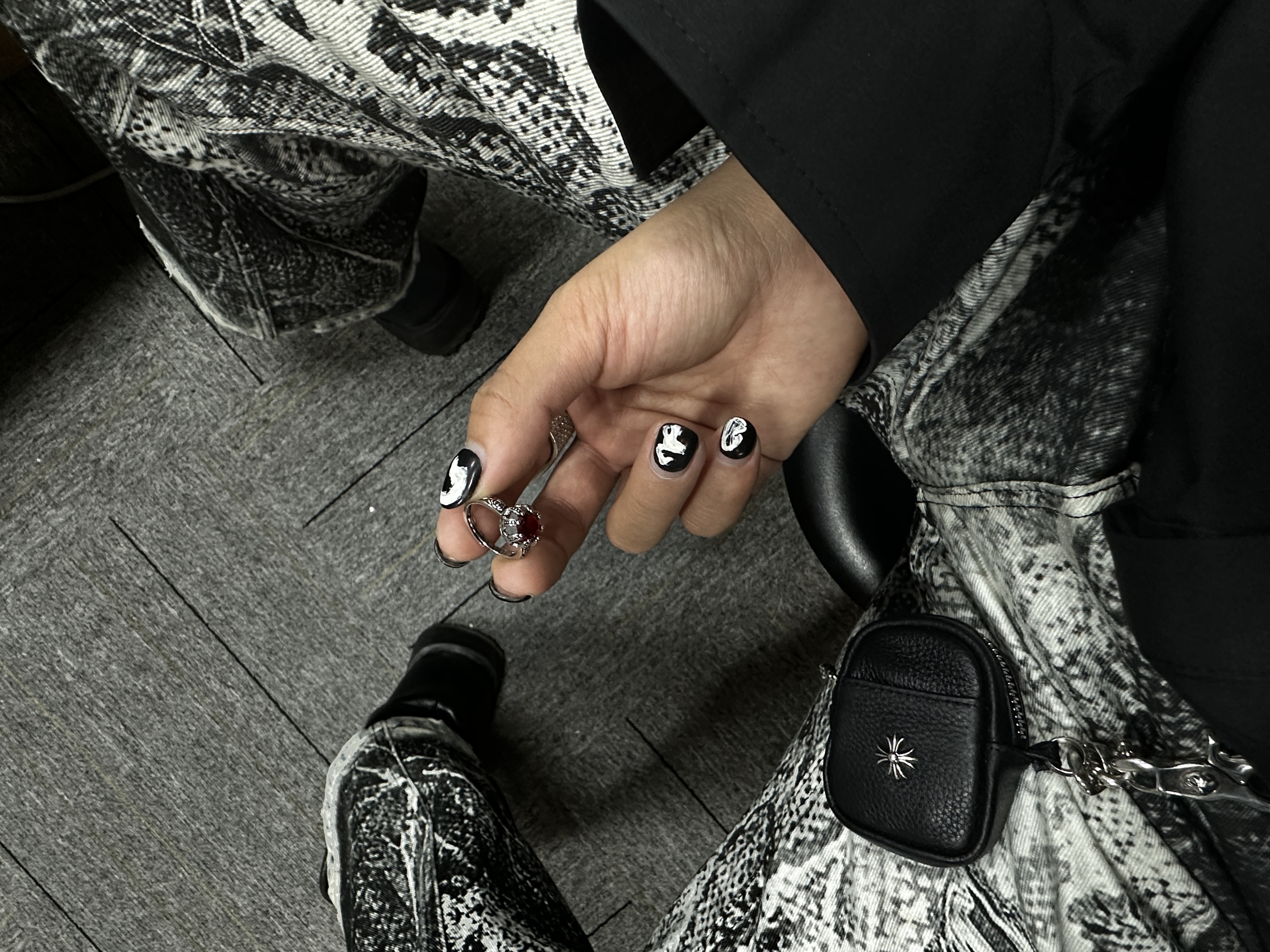 合金戒指 【涅槃  繁星苍穹 戒指】银色红锆玫瑰戒指黄蓝色国潮