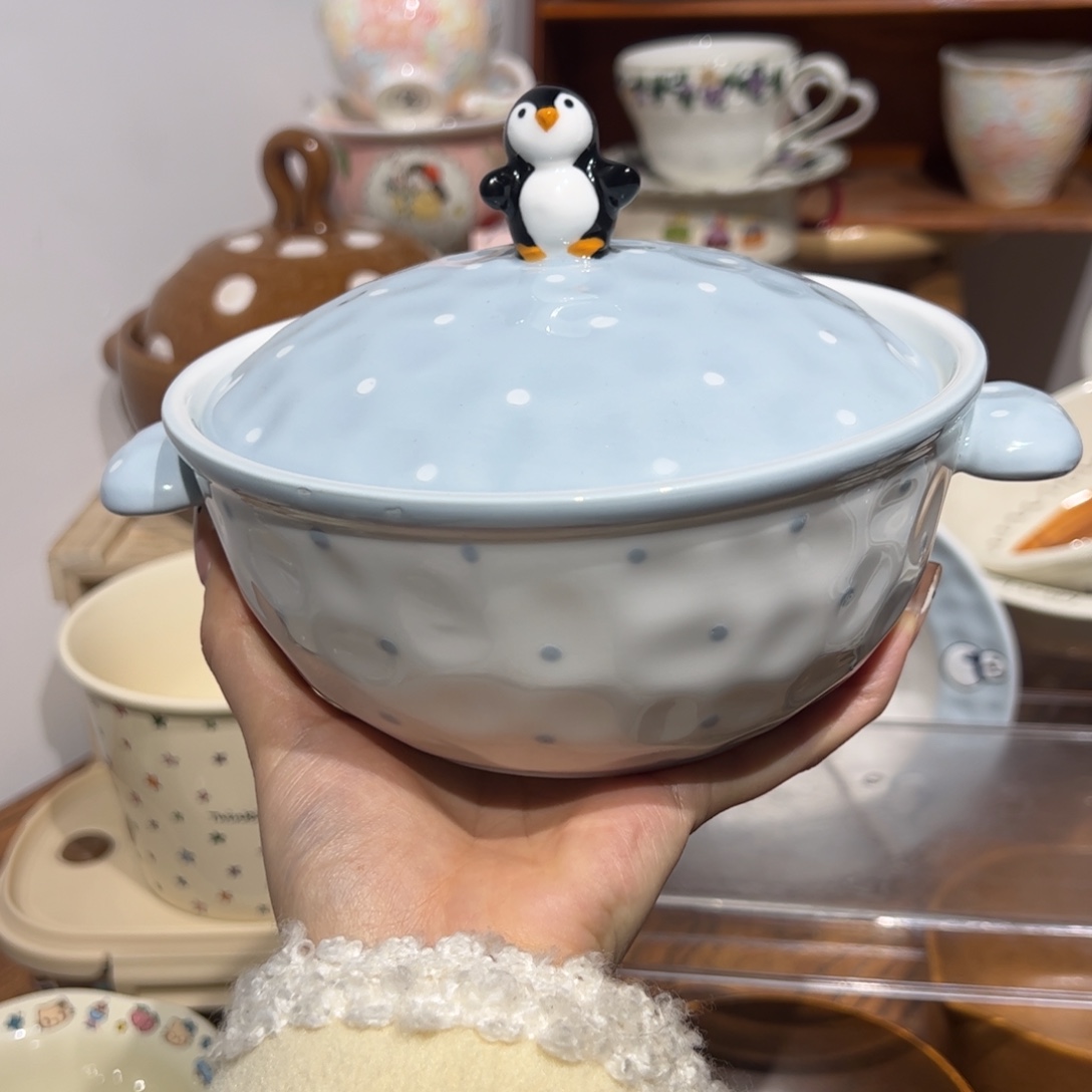 立体企鹅泡面碗   
