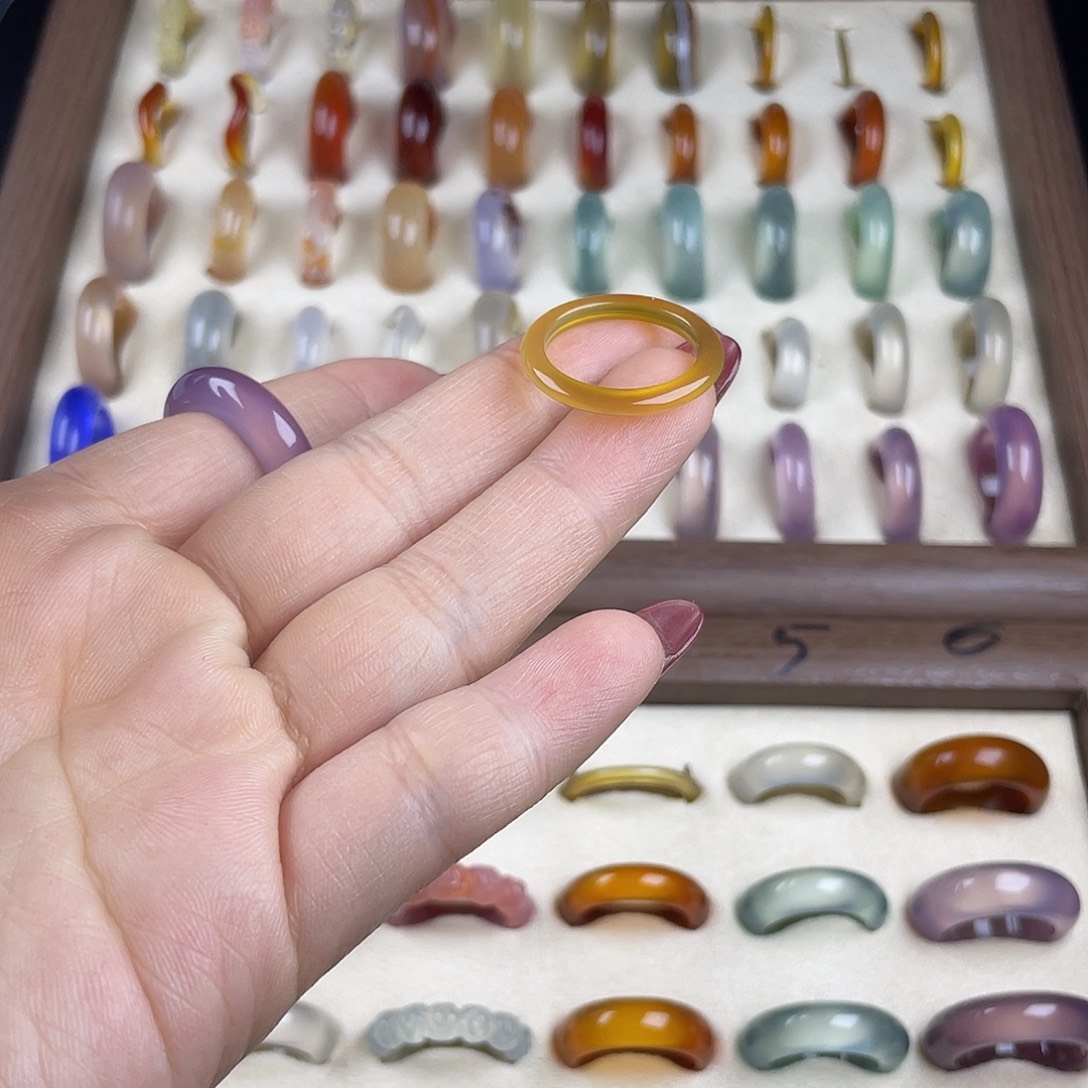 玛瑙/玉髓合金戒指港16直径1717+不退换