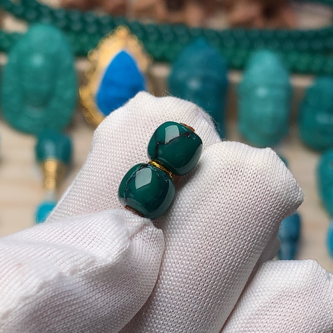 未镶嵌绿松石珠宝奇石7.5mm