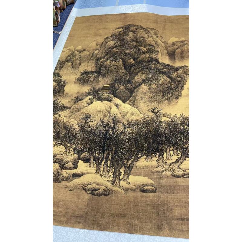 墨韵文化 北宋 范宽《雪景寒林图》原大 190*97 博物馆级高清复刻微