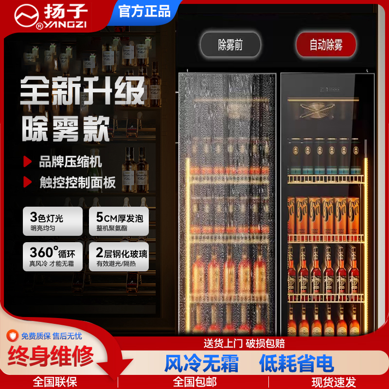 【节能除雾】饮料展示柜网红啤酒柜立式保鲜节能冰柜全屏除雾