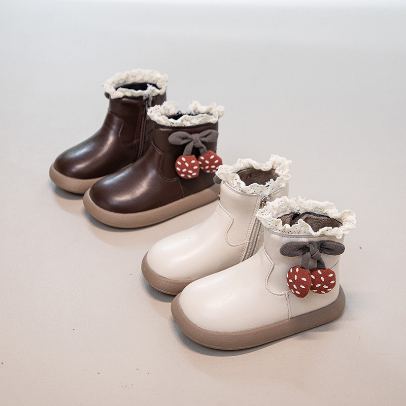 鞋子软底公主2025新款秋冬加绒棉靴女宝宝皮靴儿童女童小女童靴子