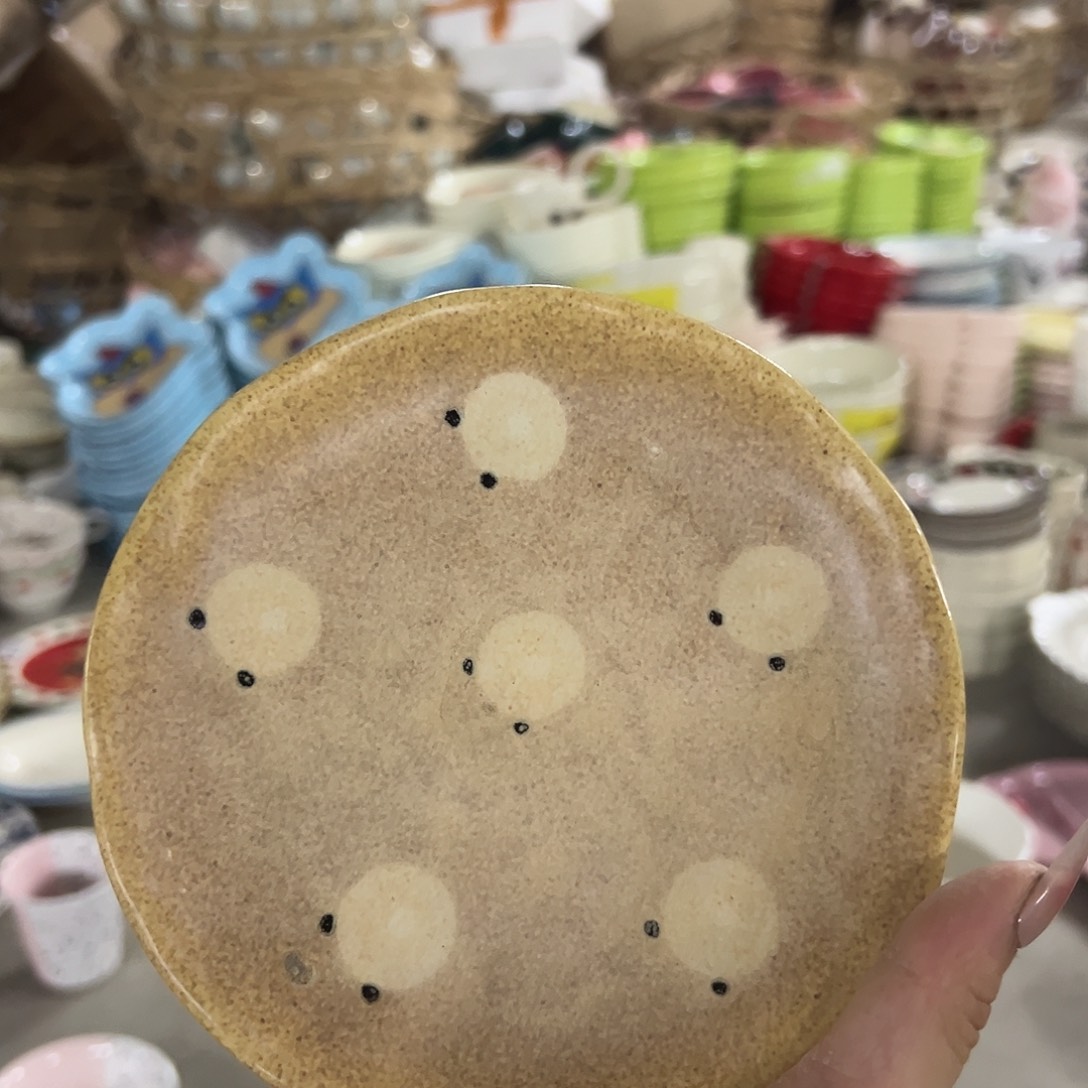 瓷微瑕小熊骨碟一个