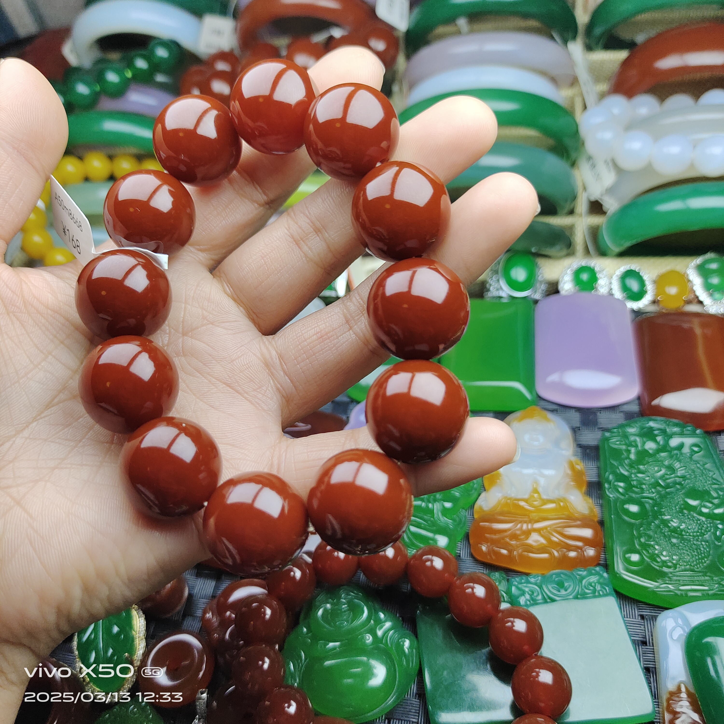 纯天然红玛瑙玉髓手串男士