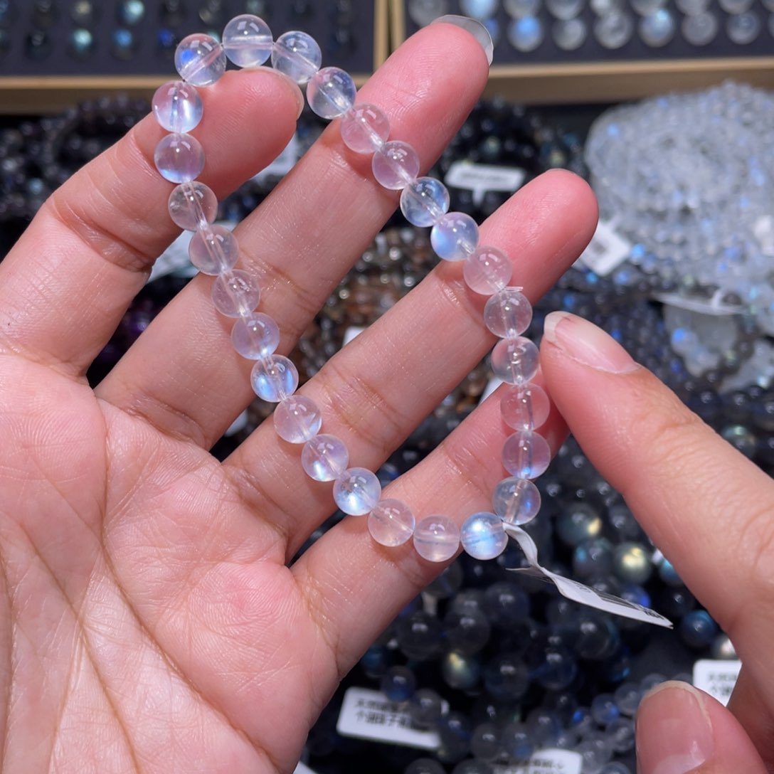 月光石手链未镶嵌最*蓝月光手链7m