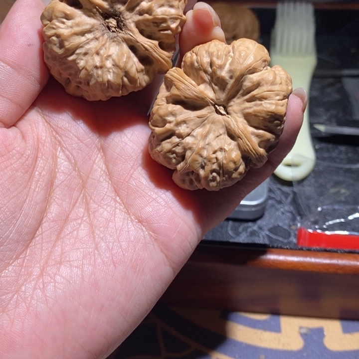 雷***方文玩核桃把件蛤膜