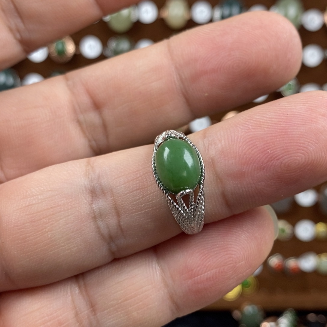 和田玉（碧玉）戒指合金