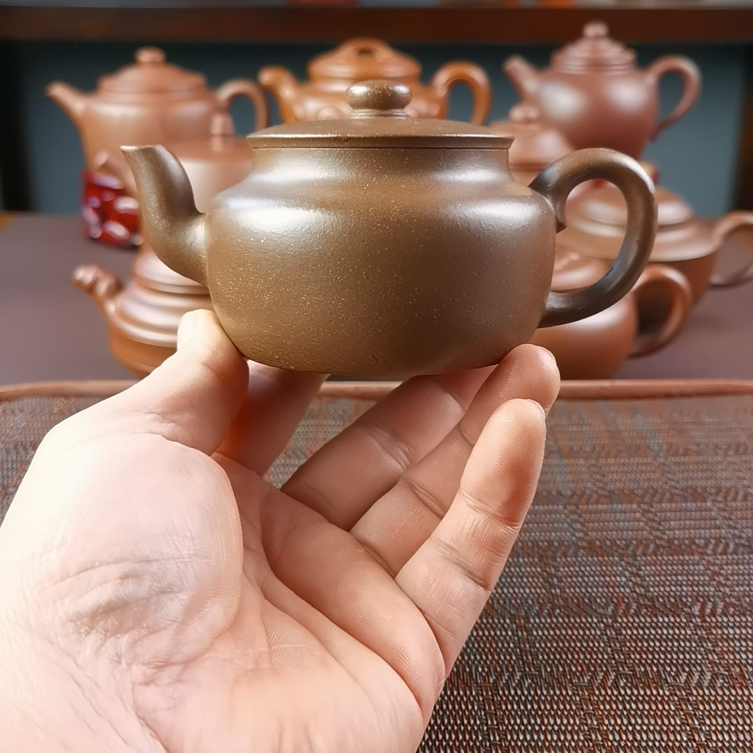 紫砂茶壶紫玉金砂平盖莲子200CC