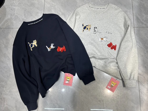 减龄卡通刺绣圆领宽松百搭套头卫衣女卫衣女款新 072129