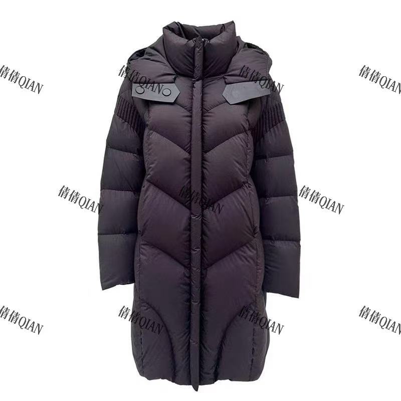 （紫咖色）时尚加厚白鹅绒连帽羽绒服通勤风（WE61502-406）