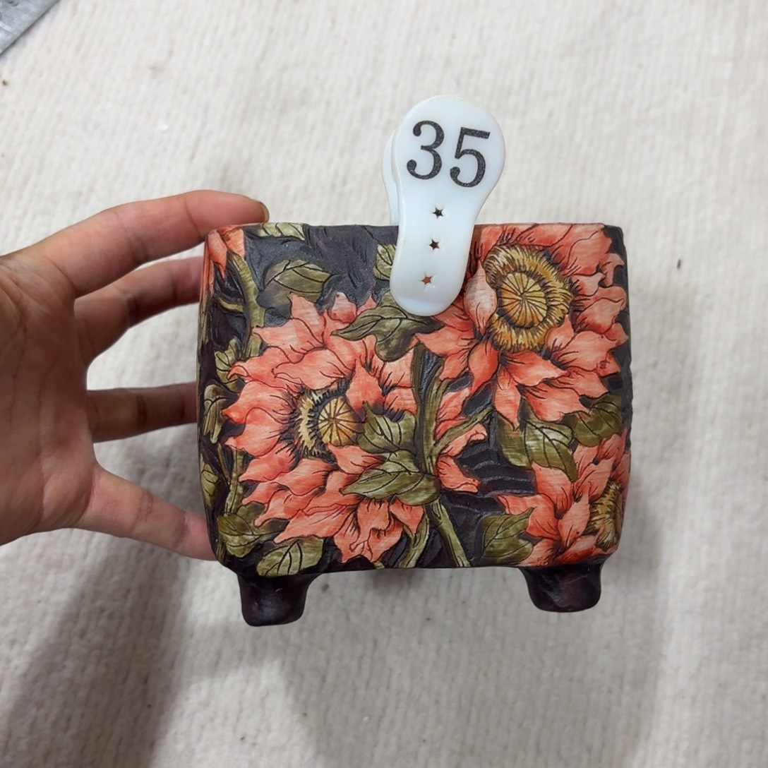 娜***心花盆紫砂陶瓷多肉精品花盆