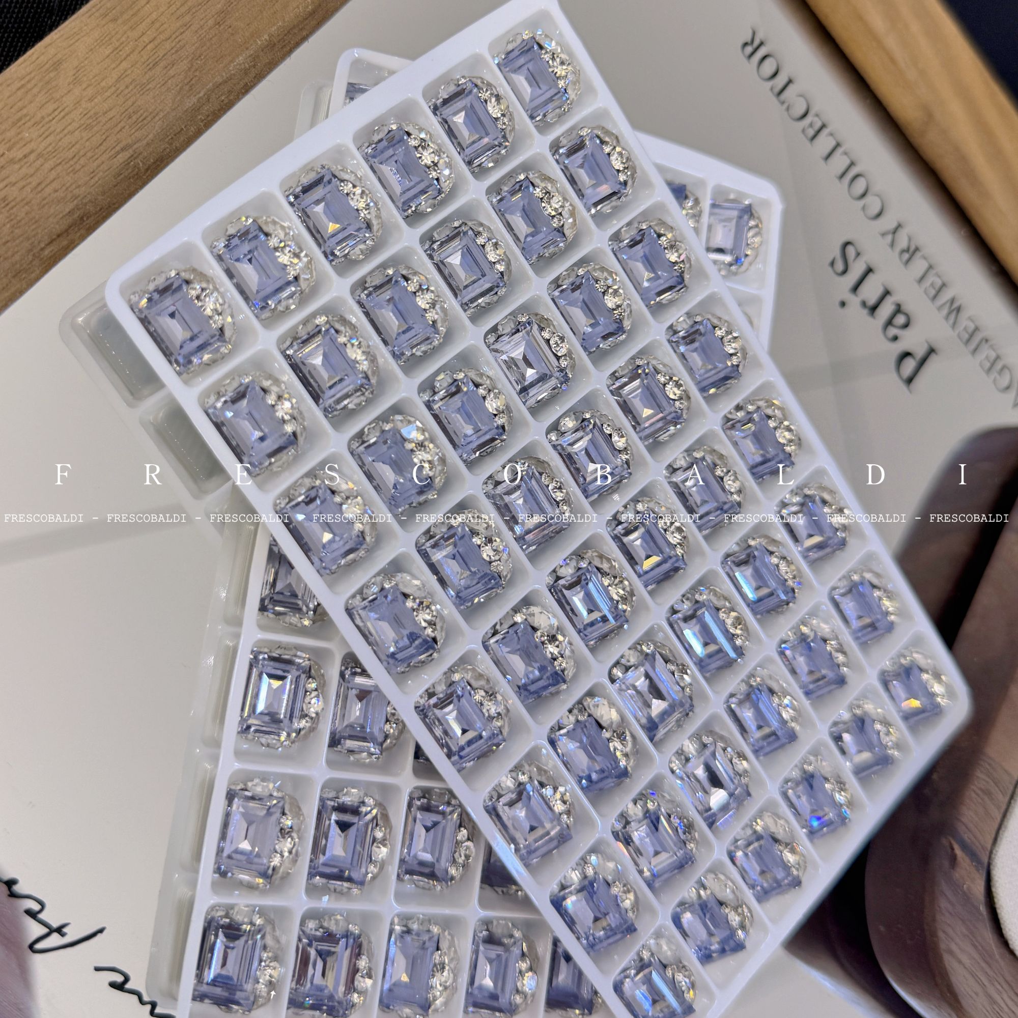 小颖美甲-2颗装浅紫色方糖钻球美甲饰品堆钻11*12mm