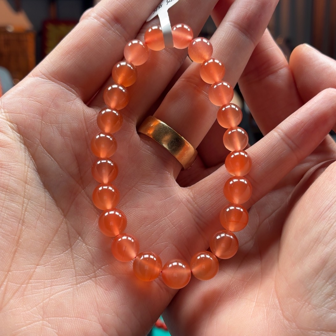 南红玛瑙未镶嵌手串原矿保山南红杨柳冰粉手串卡8+