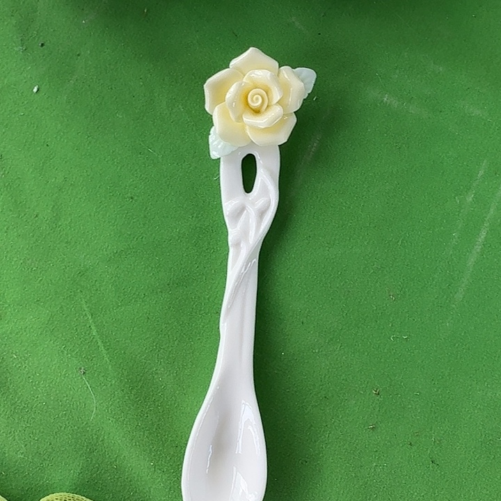 风***步手工捏花玫瑰花咖啡勺