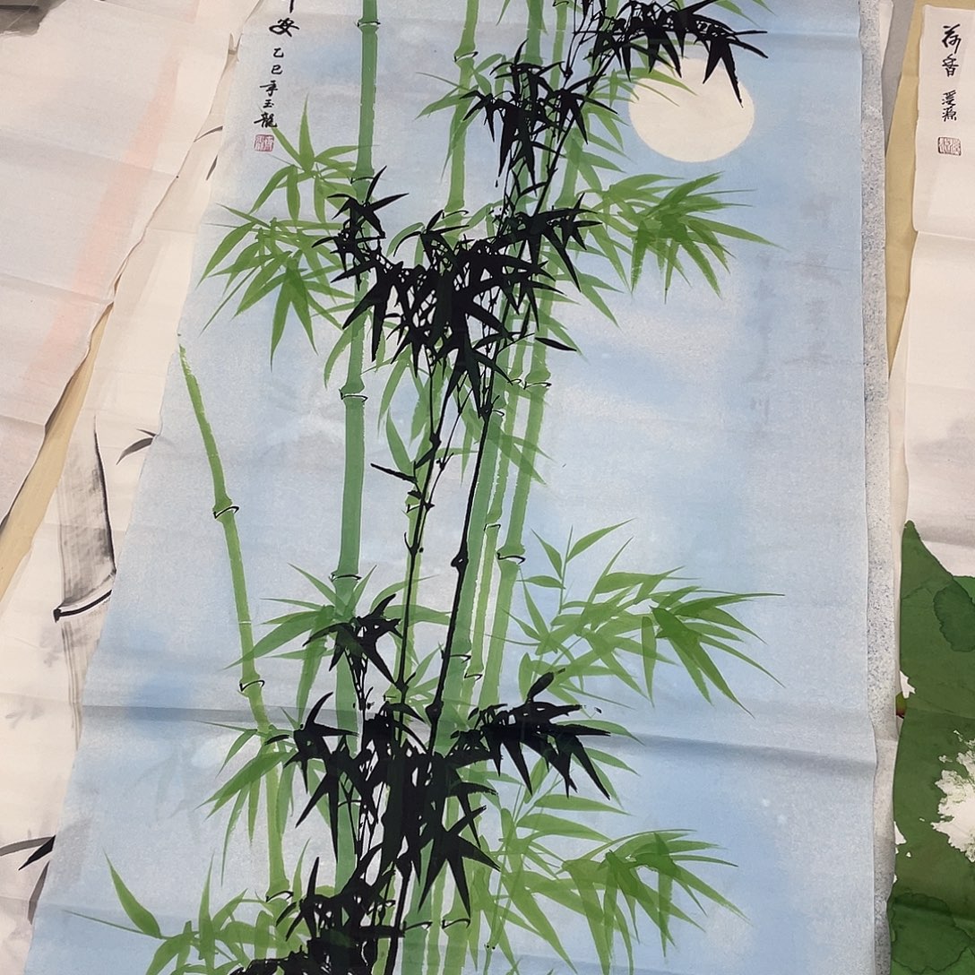 国画国画作品原稿四尺竖竹子