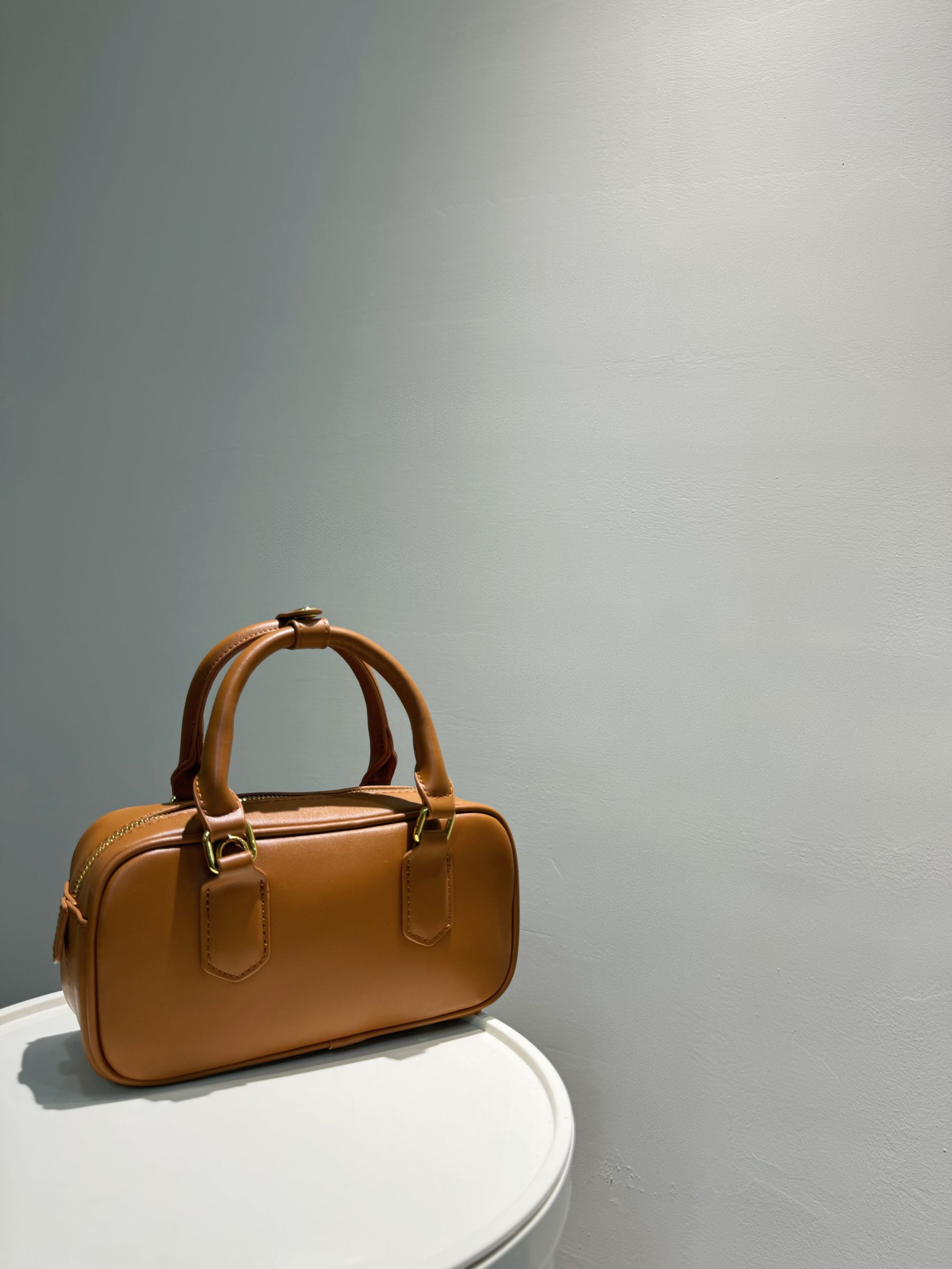 QIQI【棕色保龄球】美拉德手提斜挎包