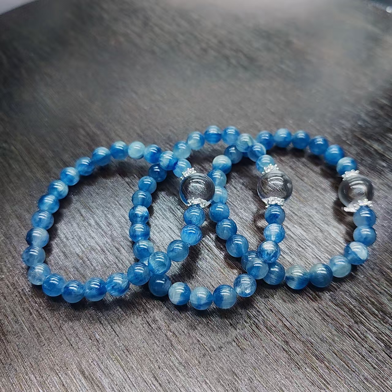 硕夏天然蓝晶石6-7mm设计款手链多样性发其一SX0653