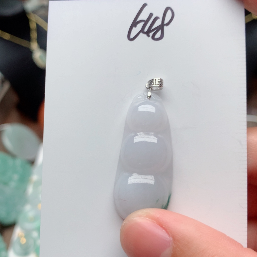 翡翠颈饰银S925镶嵌吊坠